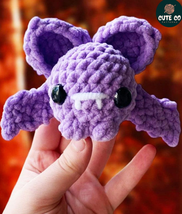 Plush Bat Amigurumi Pattern - Spooky Cute Animal Crochet PDF Download